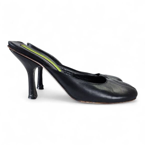 Materia Prima Goffredo Fantini Black Leather Mules 35.5 Made in Italy Heels - Picture 7 of 14